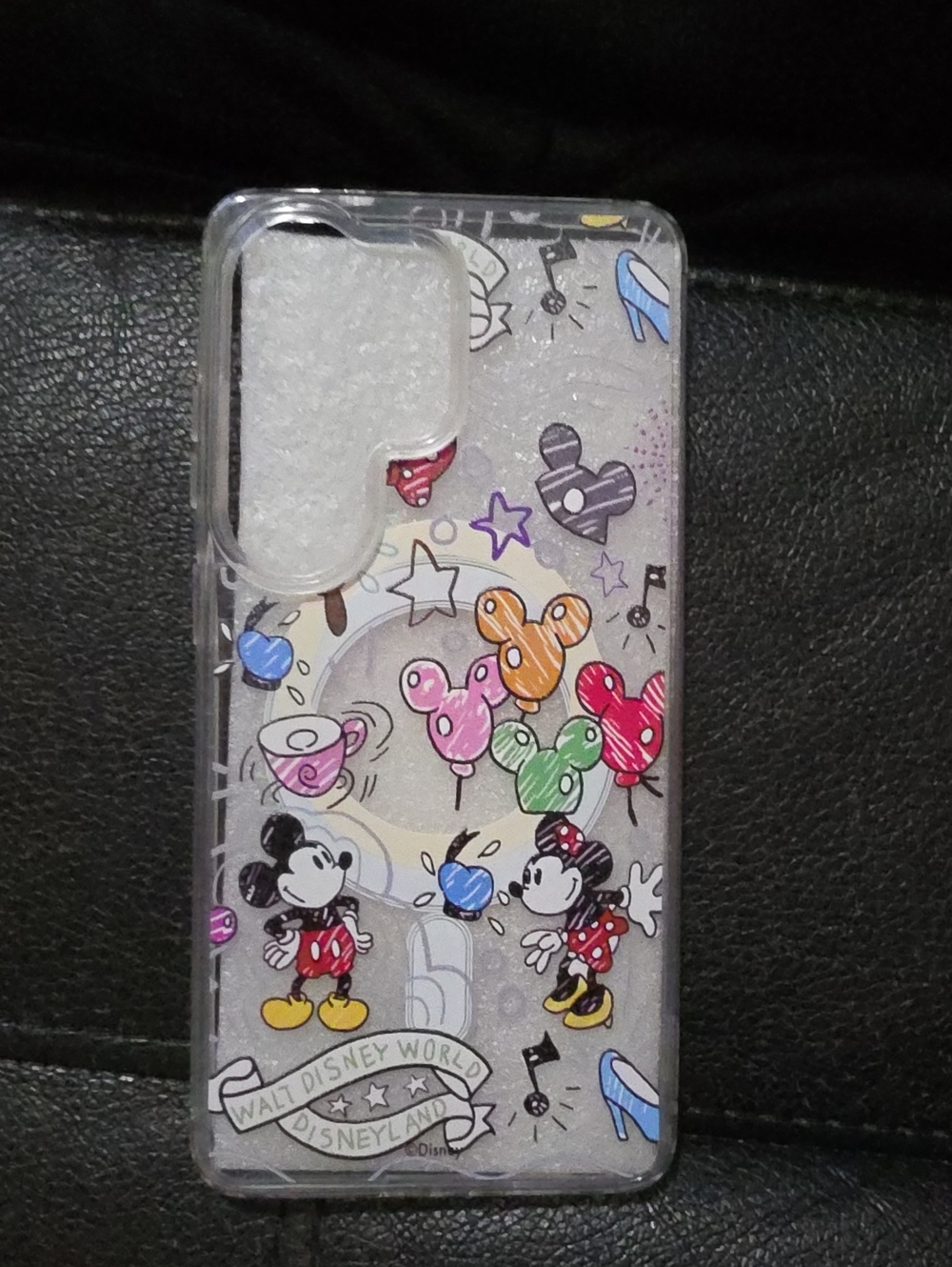 Disney Clear Phone Case with Mickey & Minnie Design - Multicolor